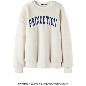 Princetion Sherpa-Style Cream Pullover Sweatshirt – Small